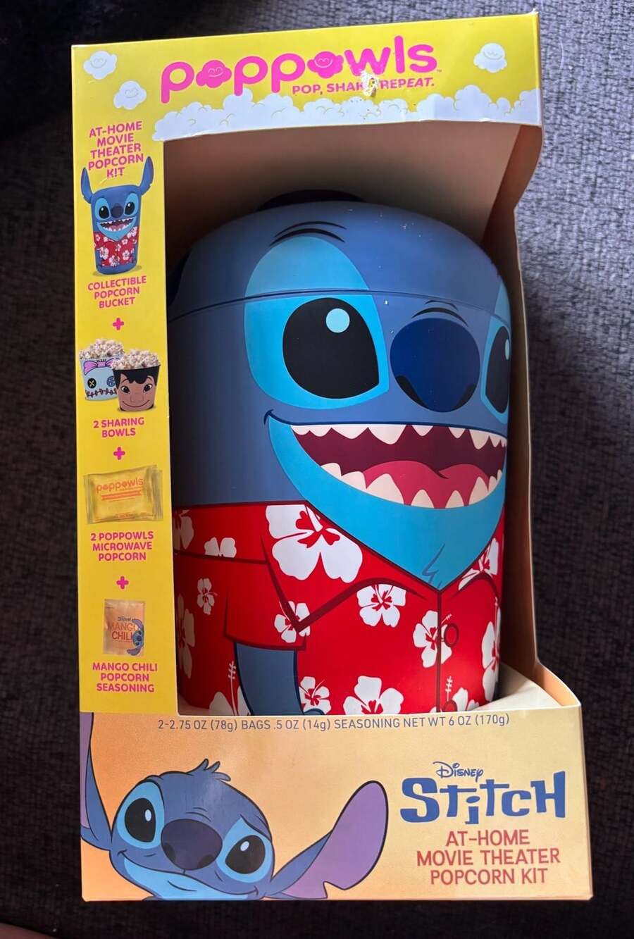 Poppowls Disney Stitch Microwave Popcorn Kit - 6oz : ,